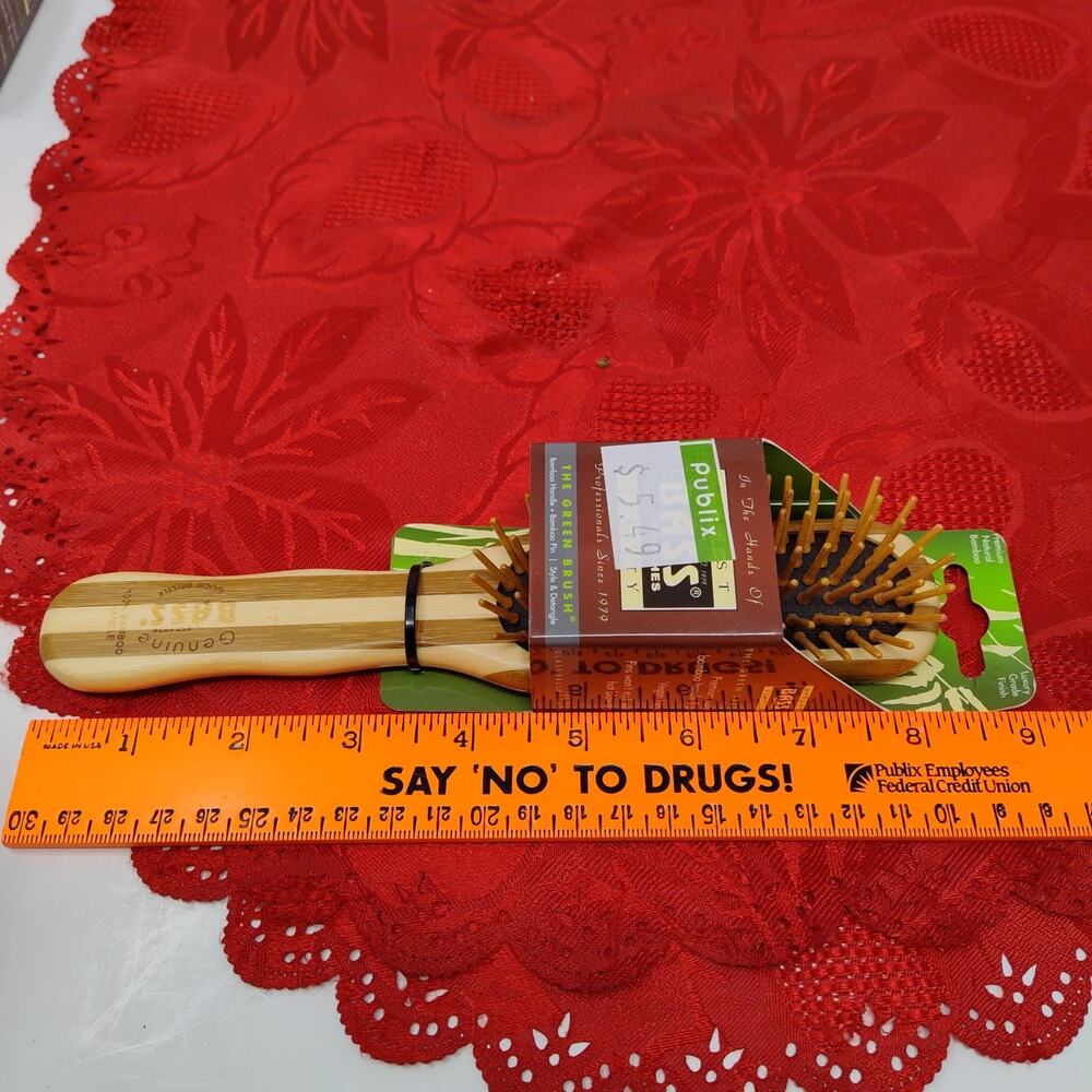 2X Lg & Sm Bass Brushes | The Green Brush Bamboo Pin + Bamboo Handle Hair Brush - Picture 6 of 6